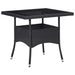 3 Piece Garden Dining Set Poly Rattan And Glass Black