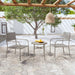 3 Piece Garden Dining Set Poly Rattan Grey Tbknbta