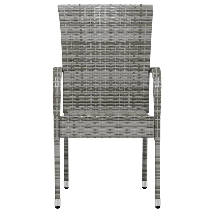 3 Piece Garden Dining Set Poly Rattan Grey Tbknbxk