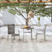 3 Piece Garden Dining Set Poly Rattan Grey Tbknbxk