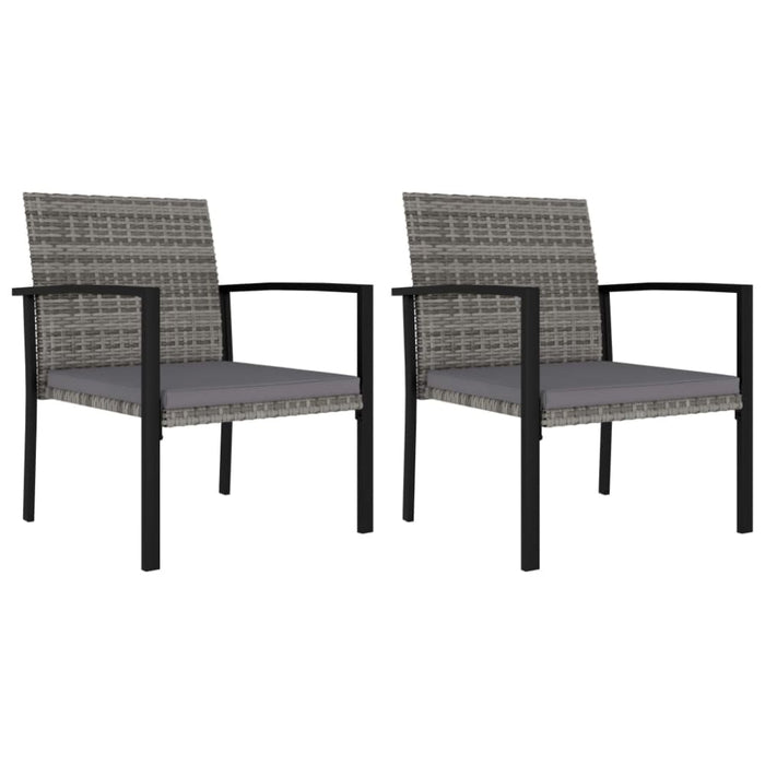 3 Piece Garden Dining Set Poly Rattan Grey Tblpioo