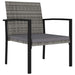 3 Piece Garden Dining Set Poly Rattan Grey Tblpioo