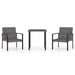 3 Piece Garden Dining Set Poly Rattan Grey Tblpioo