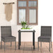 3 Piece Garden Dining Set Poly Rattan Grey Tblplkk