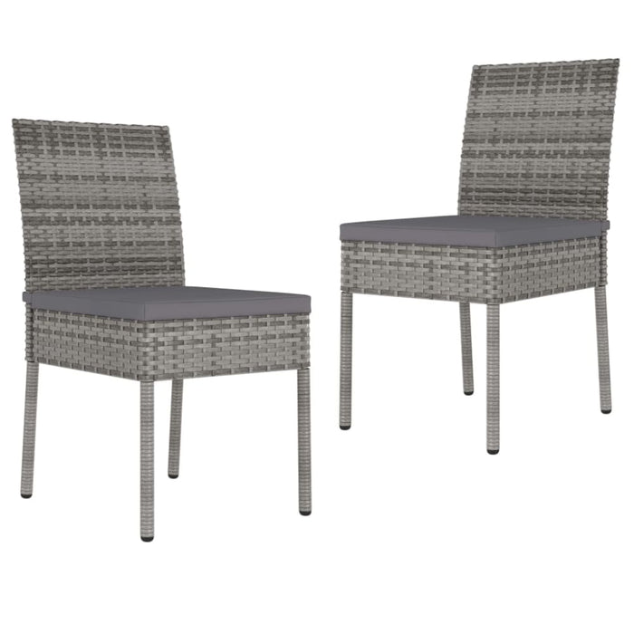 3 Piece Garden Dining Set Poly Rattan Grey Tblplkk