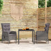 3 Piece Garden Dining Set Poly Rattan Grey Tbpnakn