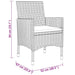 3 Piece Garden Dining Set Poly Rattan Grey Tbpnapk