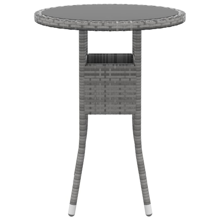 3 Piece Garden Dining Set Poly Rattan Grey Tbpnapk