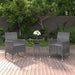 3 Piece Garden Dining Set Poly Rattan Grey Tbpnapk