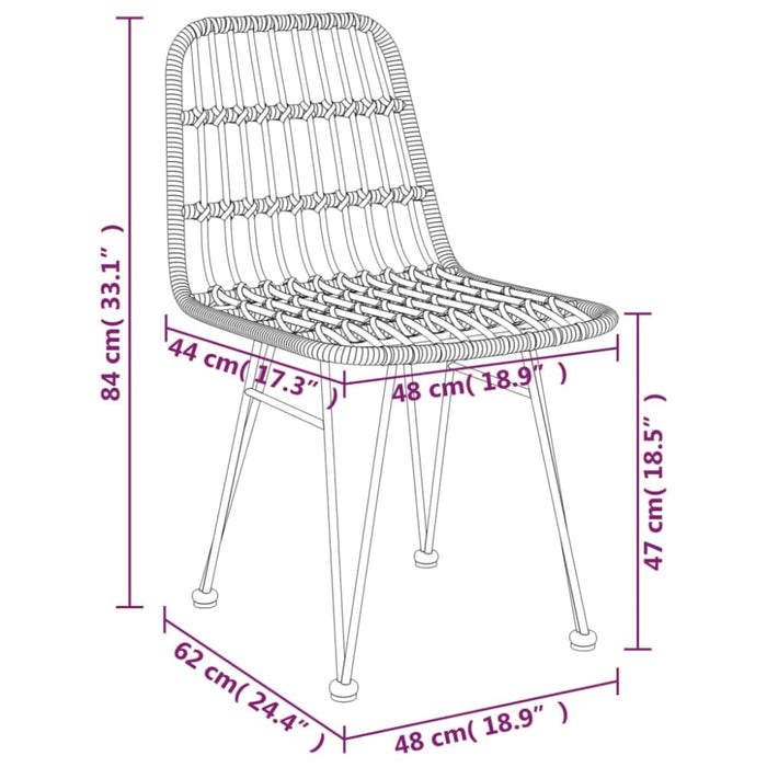 3 Piece Garden Dining Set Poly Rattan Topinit