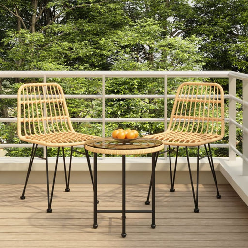 3 Piece Garden Dining Set Poly Rattan Topinto