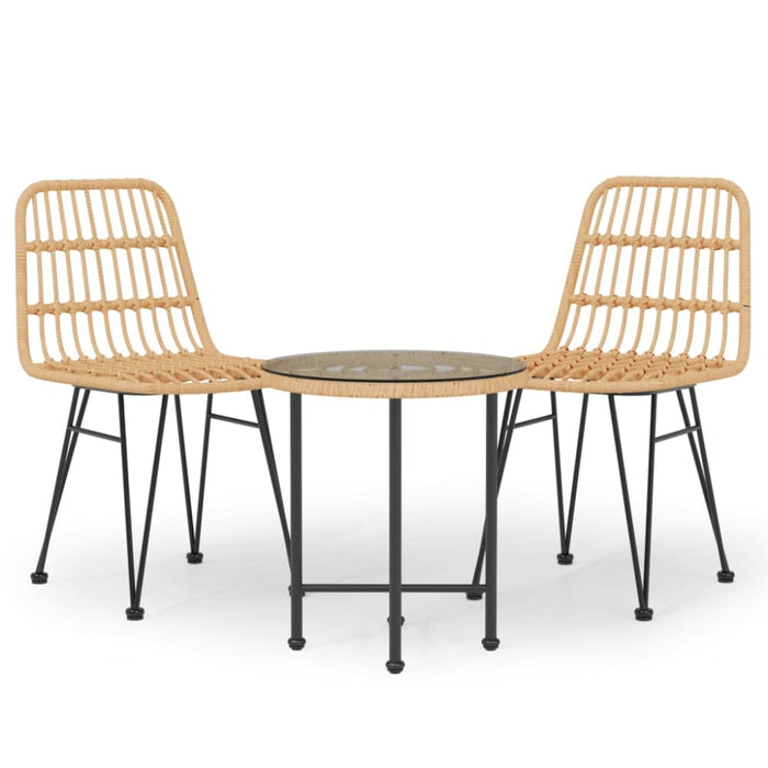 3 Piece Garden Dining Set Poly Rattan Topinto