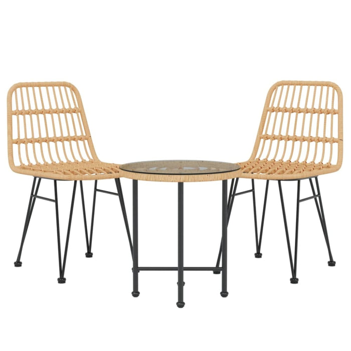 3 Piece Garden Dining Set Poly Rattan Topinto