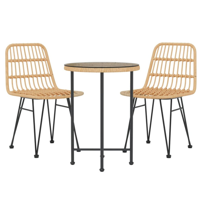 3 Piece Garden Dining Set Poly Rattan Topintp