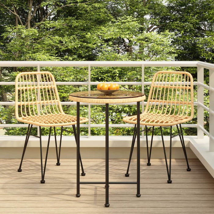 3 Piece Garden Dining Set Poly Rattan Topintp