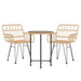 3 Piece Garden Dining Set Poly Rattan Topintt