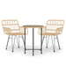 3 Piece Garden Dining Set Poly Rattan Topintt