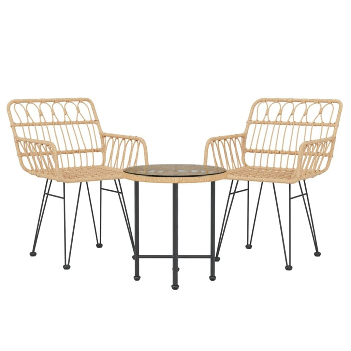 3 Piece Garden Dining Set Poly Rattan Topinxk