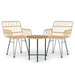 3 Piece Garden Dining Set Poly Rattan Topinxk