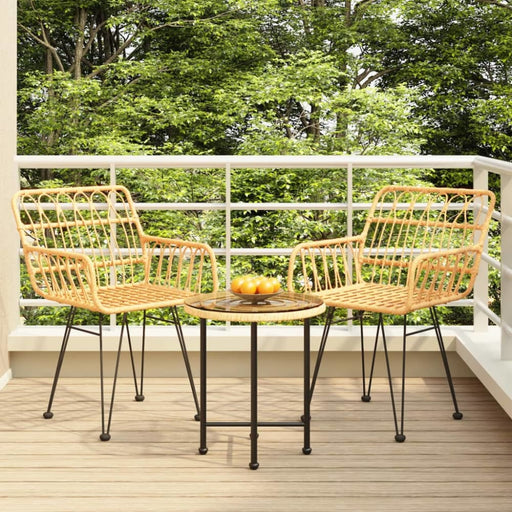 3 Piece Garden Dining Set Poly Rattan Topinxk