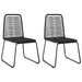 3 Piece Garden Dining Set Pvc Rattan Black Tblbotb