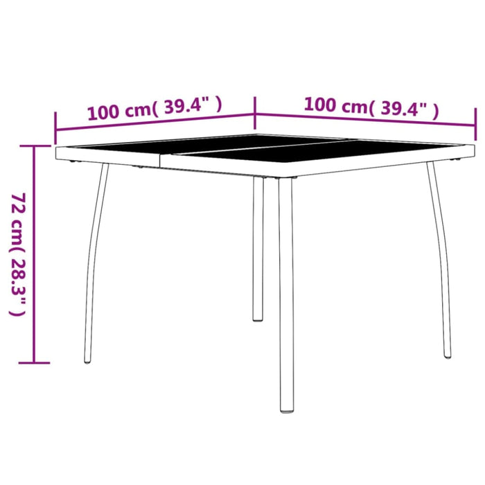 3 Piece Garden Dining Set Anthracite Steel Tonikli