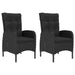 3 Piece Garden Dining Set Black Tblilnb