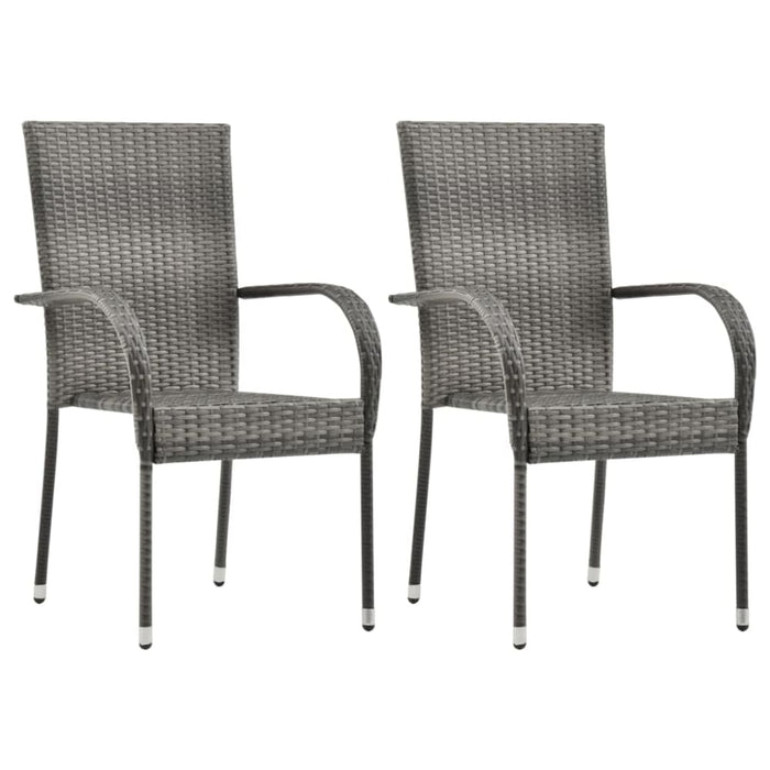 3 Piece Garden Dining Set Grey Tblilko