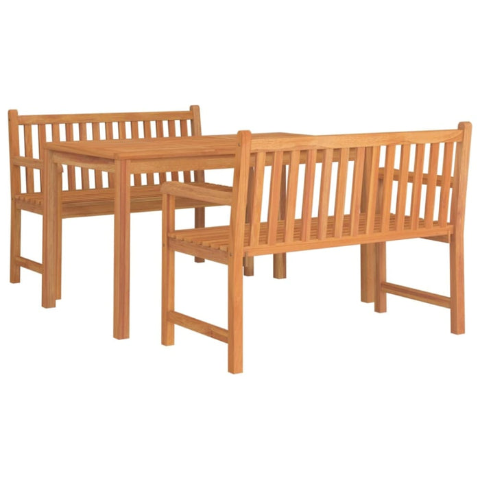 3 Piece Garden Dining Set Solid Wood Teak Topiopb