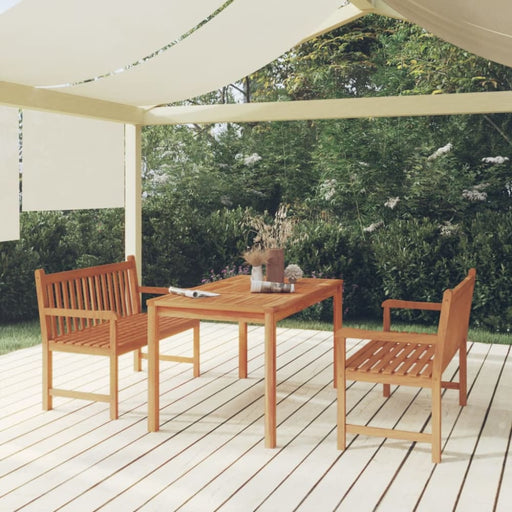 3 Piece Garden Dining Set Solid Wood Teak Topiopb