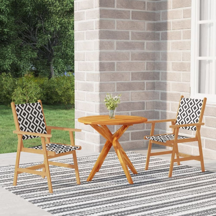 3 Piece Garden Dining Set Solid Wood Acacia Tbniotb