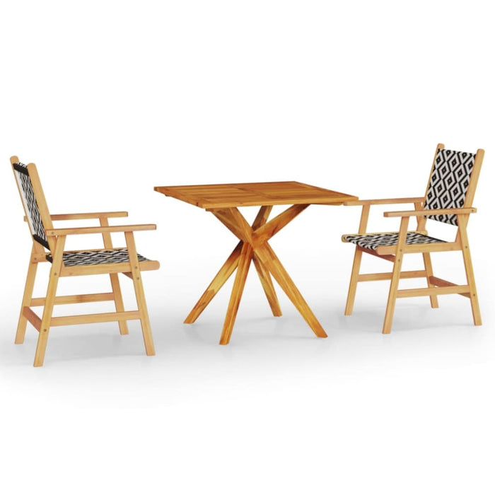 3 Piece Garden Dining Set Solid Wood Acacia Tbnioti