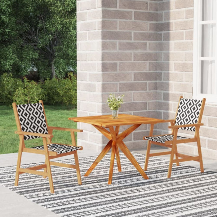 3 Piece Garden Dining Set Solid Wood Acacia Tbnioti