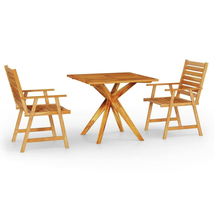 3 Piece Garden Dining Set Solid Wood Acacia Tbniotp