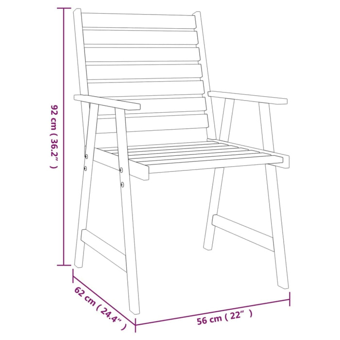 3 Piece Garden Dining Set Solid Wood Acacia Tbniotp