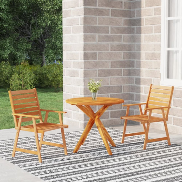 3 Piece Garden Dining Set Solid Wood Acacia Tbnioxn