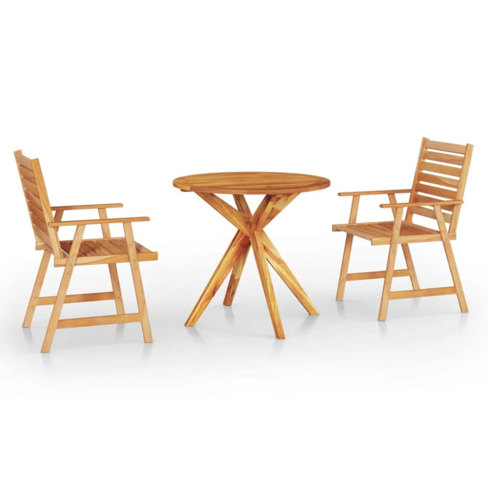 3 Piece Garden Dining Set Solid Wood Acacia Tbnioxn