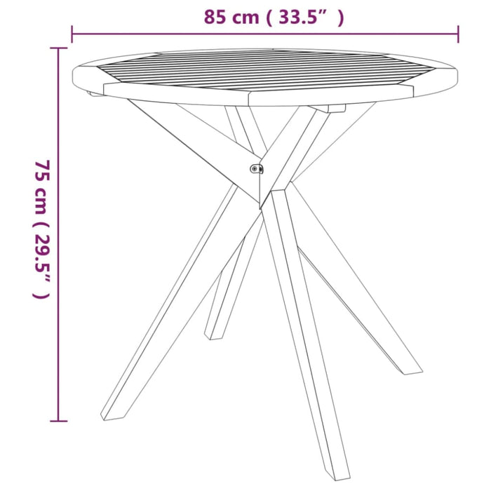 3 Piece Garden Dining Set Solid Wood Acacia Tbnioxn