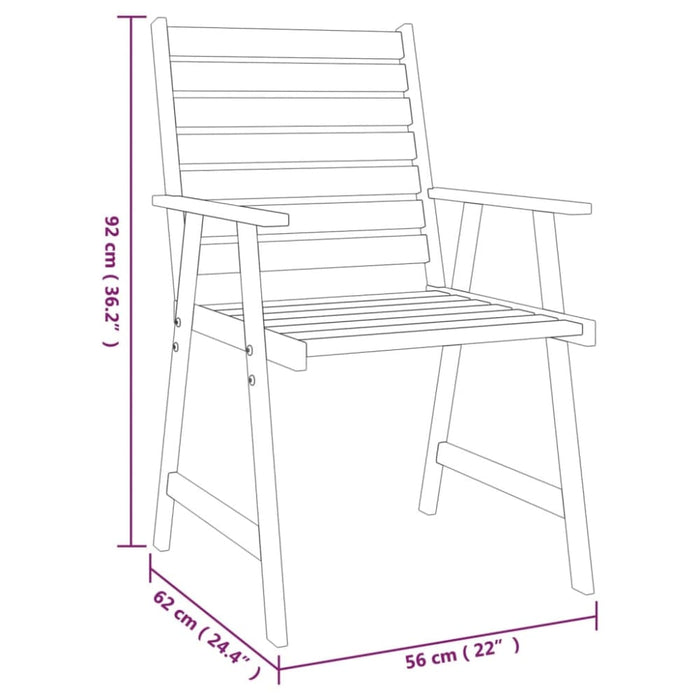 3 Piece Garden Dining Set Solid Wood Acacia Tbnioxn