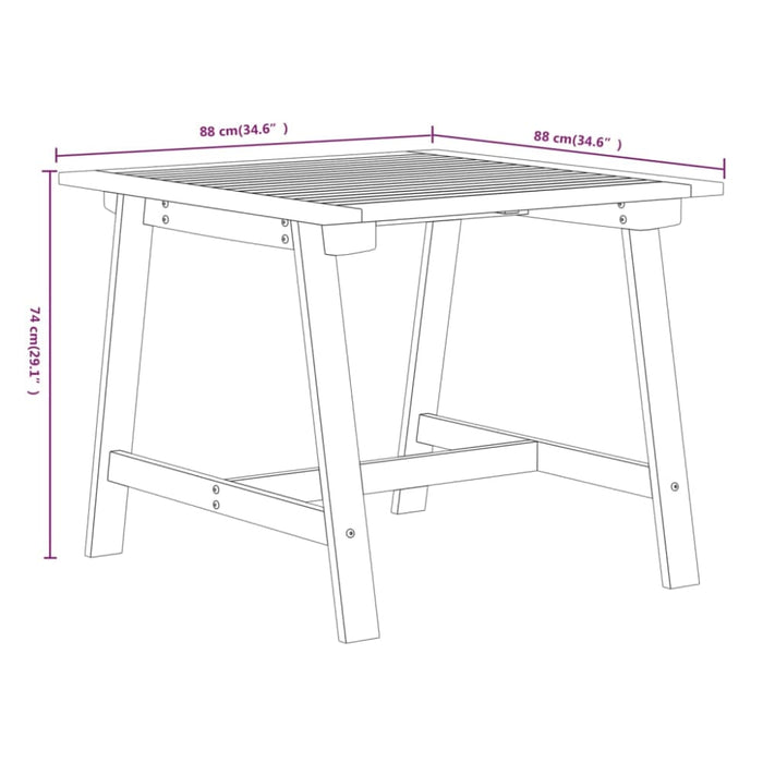 3 Piece Garden Dining Set Solid Wood Acacia Tbnioxx