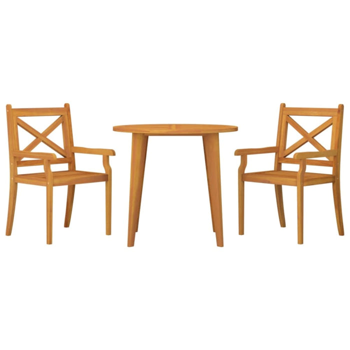 3 Piece Garden Dining Set Solid Wood Acacia Tbpikki