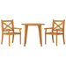 3 Piece Garden Dining Set Solid Wood Acacia Tbpikki