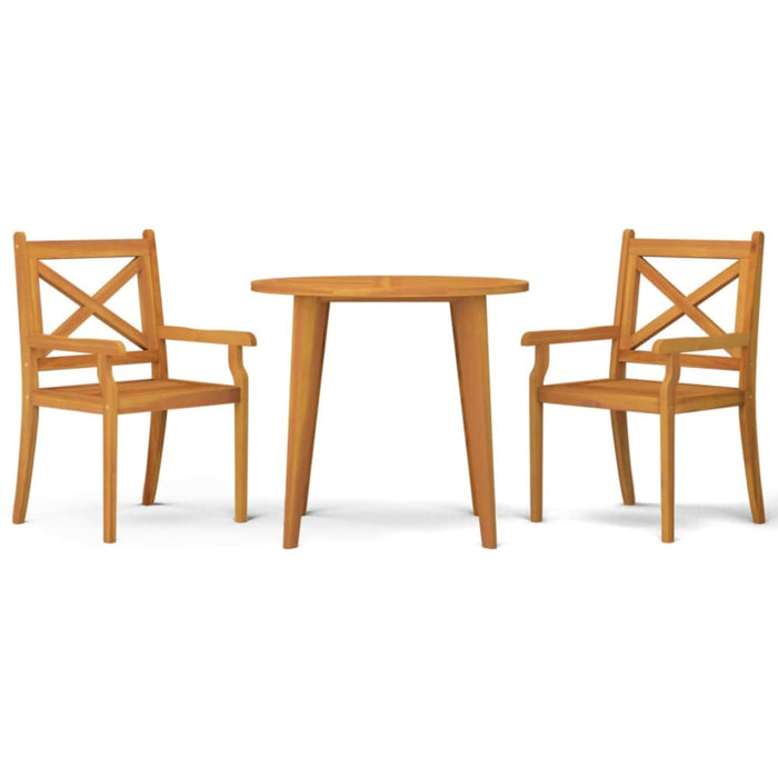 3 Piece Garden Dining Set Solid Wood Acacia Tbpikki