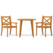 3 Piece Garden Dining Set Solid Wood Acacia Tbpikki