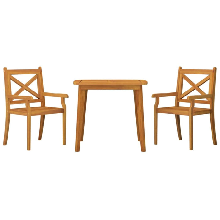 3 Piece Garden Dining Set Solid Wood Acacia Tbpikkk