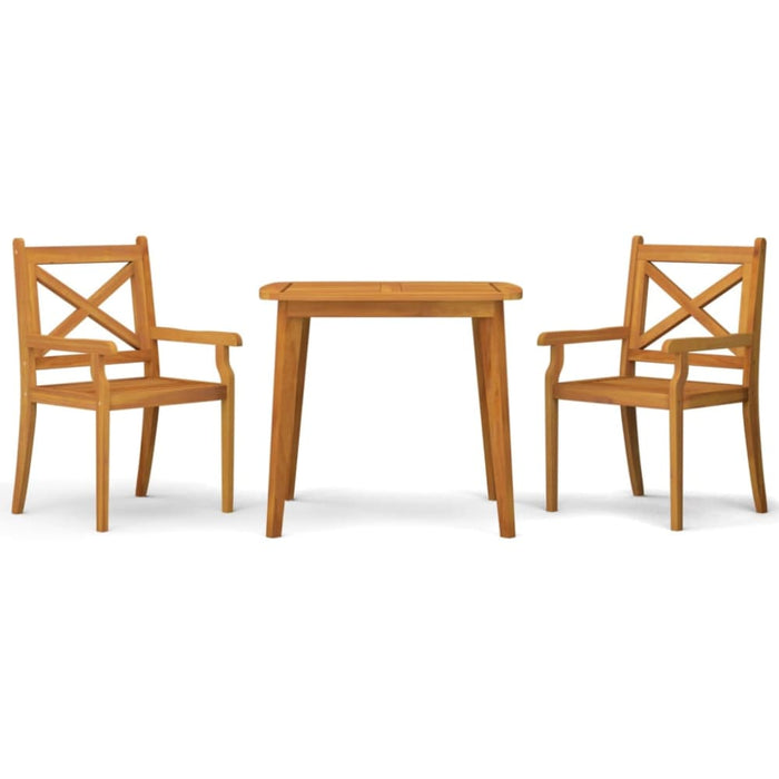 3 Piece Garden Dining Set Solid Wood Acacia Tbpikkk