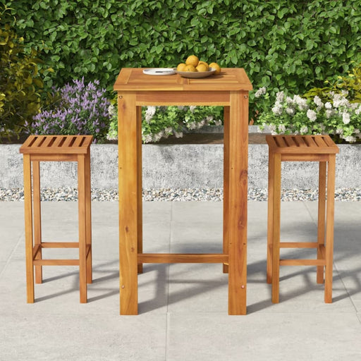 3 Piece Garden Dining Set Solid Wood Acacia Topatnl