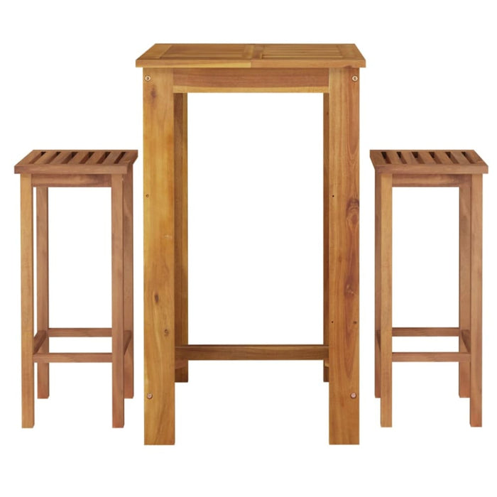 3 Piece Garden Dining Set Solid Wood Acacia Topatnl