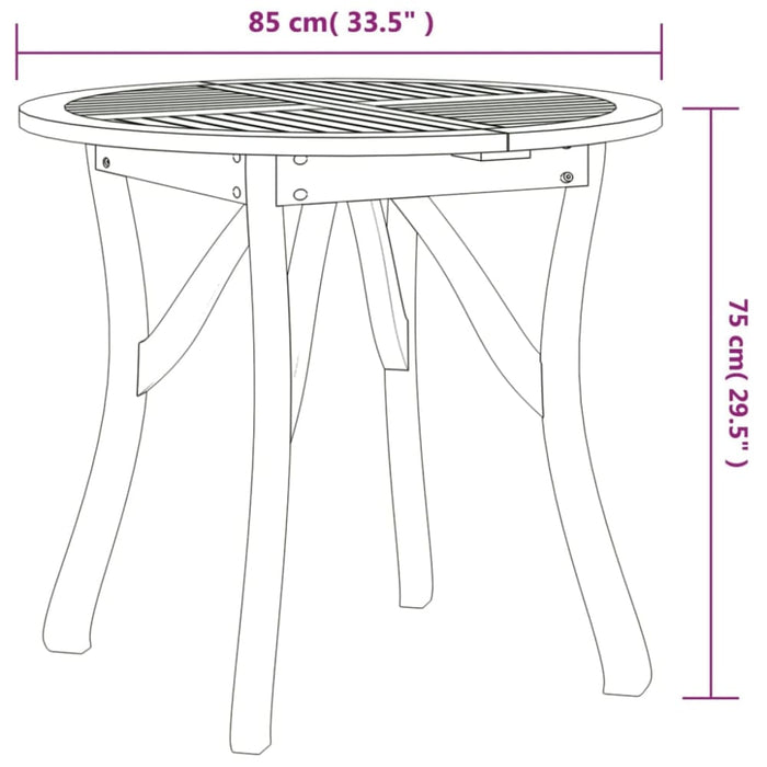 3 Piece Garden Dining Set Solid Wood Acacia Toplnpa