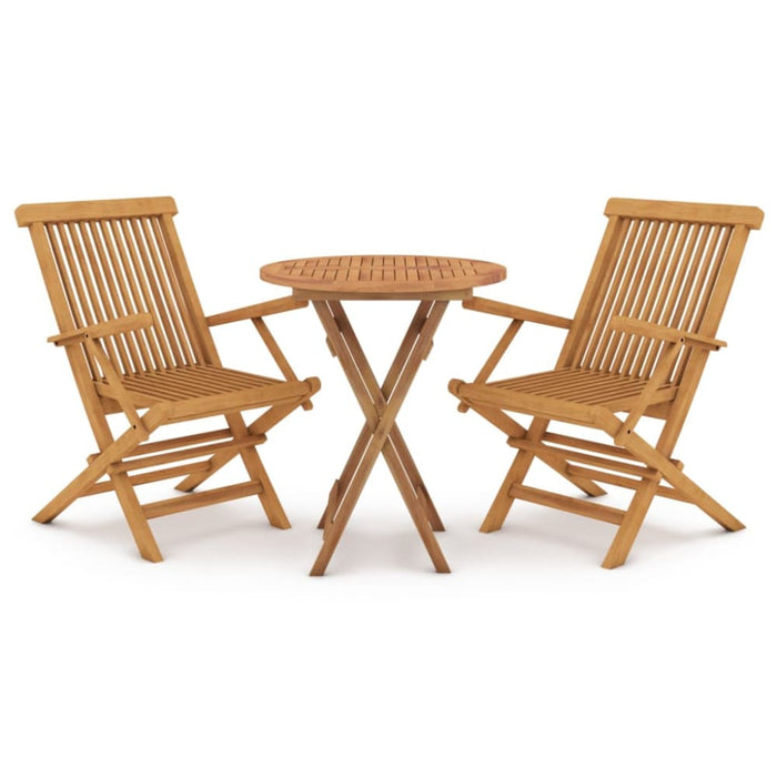 3 Piece Garden Dining Set Solid Wood Teak Tbnioni